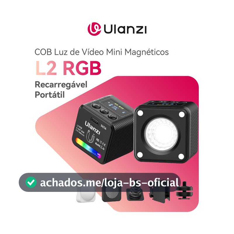 ULANZI L2 RGB COB Luz de vídeo mini OLED 360° Iluminação de Vídeo Portátil Magnéticos Recarregável