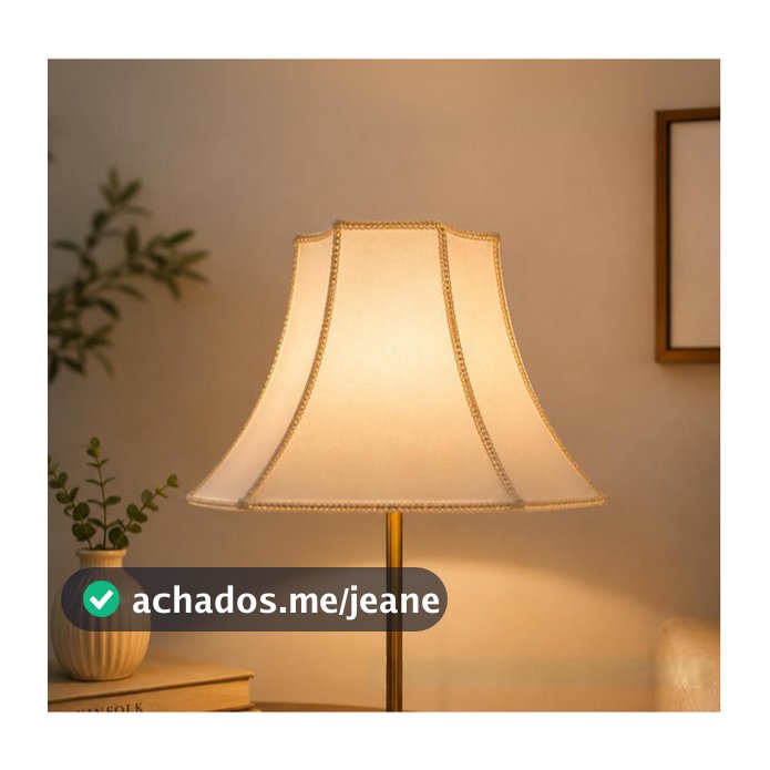 Cúpula de Abajur luminaria 31x41x21cm Estilo Oitavada Grande Tecido Algodão Soquete nacional Cor Bege