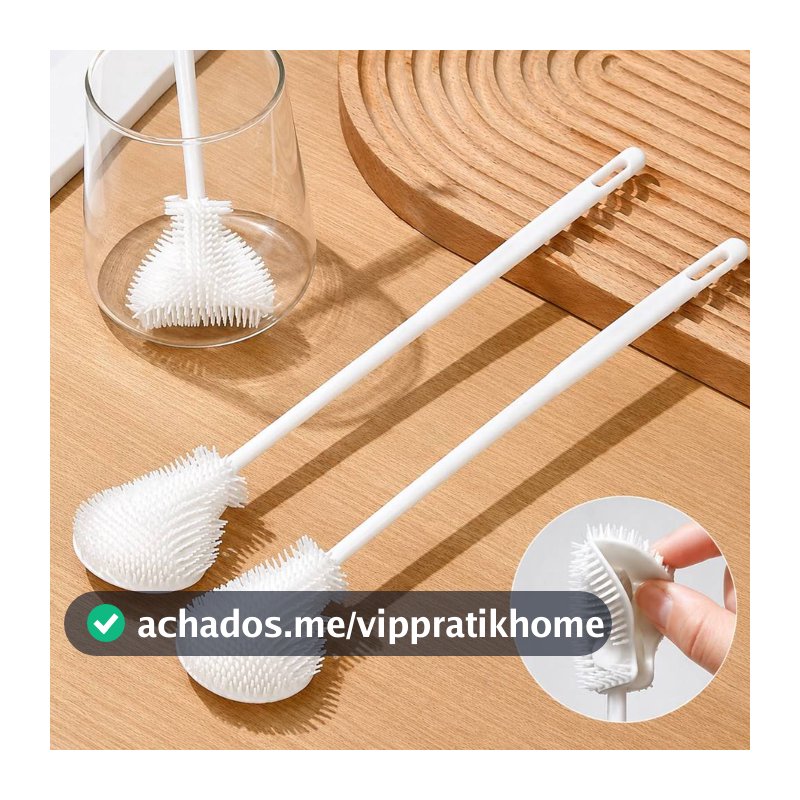 Escova de Limpeza de Silicone 28cm – Flexivel Para Copos, Garrafas e Mamadeiras