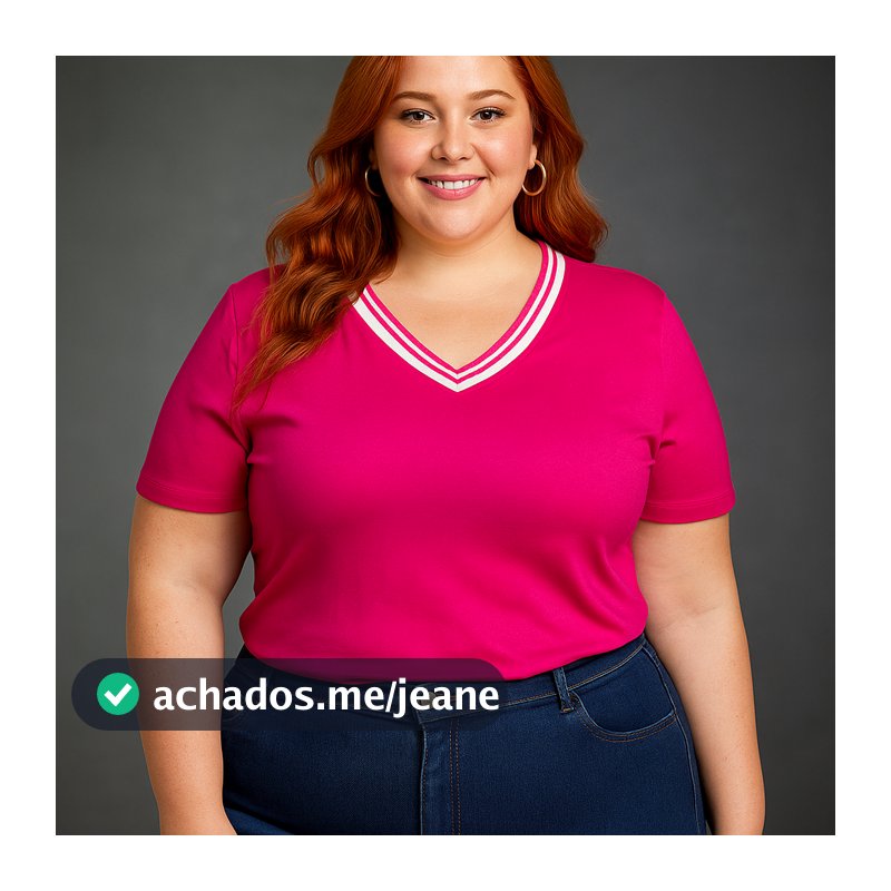 Blusinha Plus Size Feminina Soltinha Viscolycra Blusa Básica Estilosa Camiseta Manga Gola V Malha