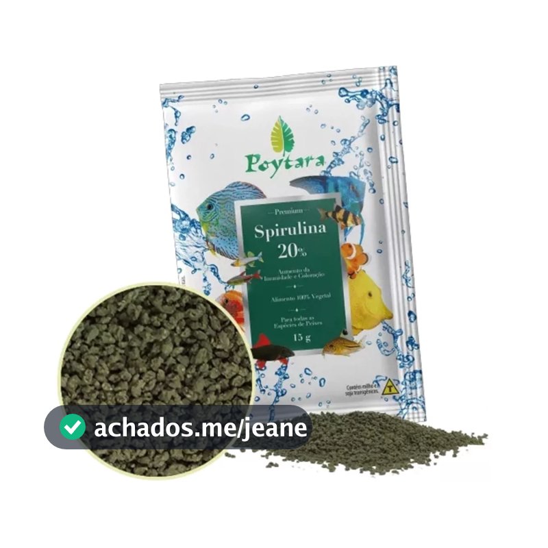 Racao Poytara Tropical Spirulina 20% Sache 15g Para Peixes