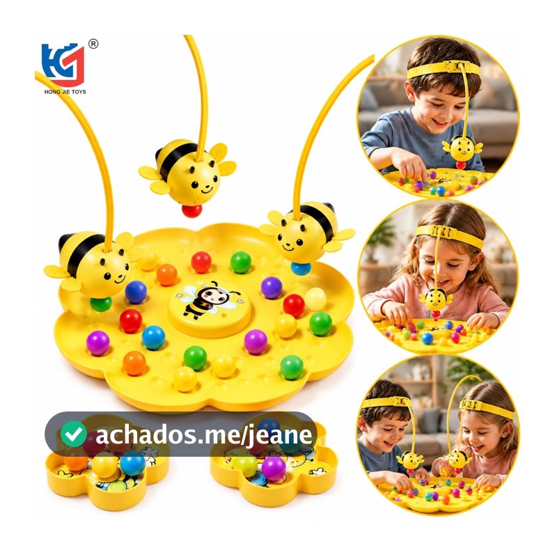 Jogo Magnético Abelhinha 2-4 Jogadores Pesca de Bolinhas Brinquedo Interativo Educativo Infantil Familiar