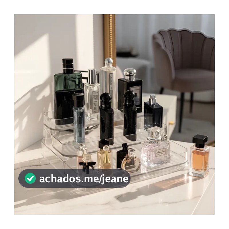 Expositor de Perfumes Cosméticos Organizador 3 Andares Transparente