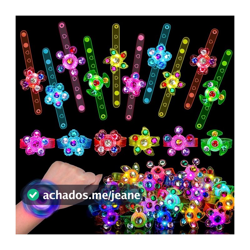 6/12 Unidades De Pulseiras LED Glow Spinner Iluminam Fidget Que Brilham No Escuro Lembrancinhas De Festa Brinquedos De A