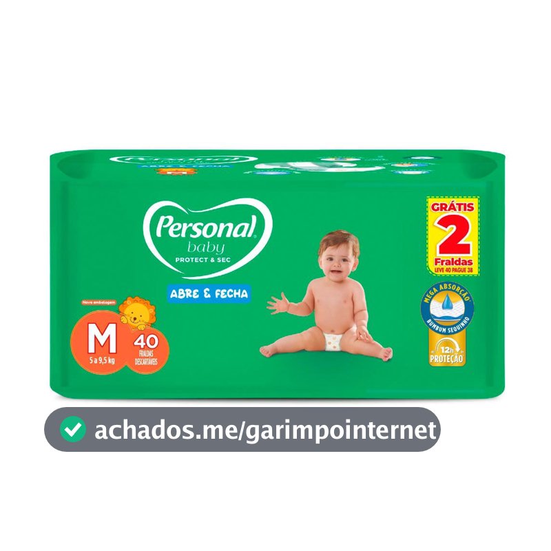 Fralda Personal Baby Protect & Sec Tamanho M Leve 40 Pague 38 Fraldas Descartáveis