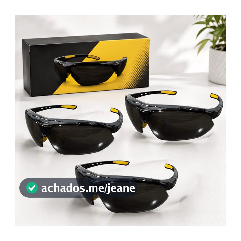 Kit 3 Óculos De Segurança Fumê Trabalho Epi Vonder Anti Risco Modelo Boxer Proteção CA