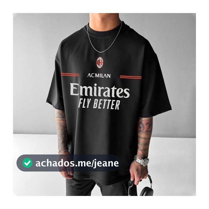 Camisa Oversized AC Milan Italy Street Wear Style Unissex 100% Algodão
