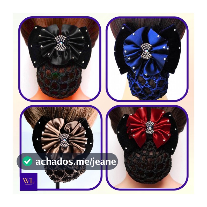 Presilha Laço Redinha Para Cabelo Coque Profissional Reforçada - Ideal Para Uso Salão e Estilo - WL
