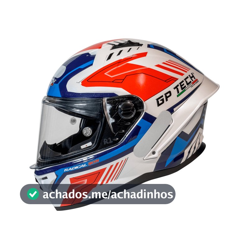 Capacete Esportivo Gp Tech Pilot Stream Com Troca Rápida de Viseira
