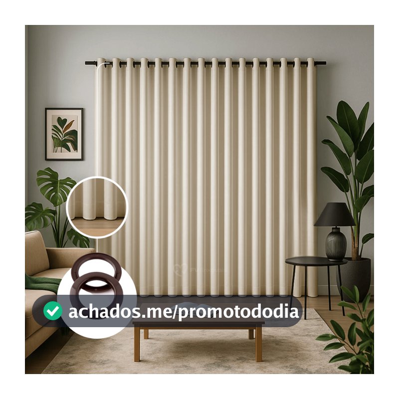 Cortina 3,00 x 2,50 Sala Quarto para Varão de 2,5 Tecido Oxford Premium