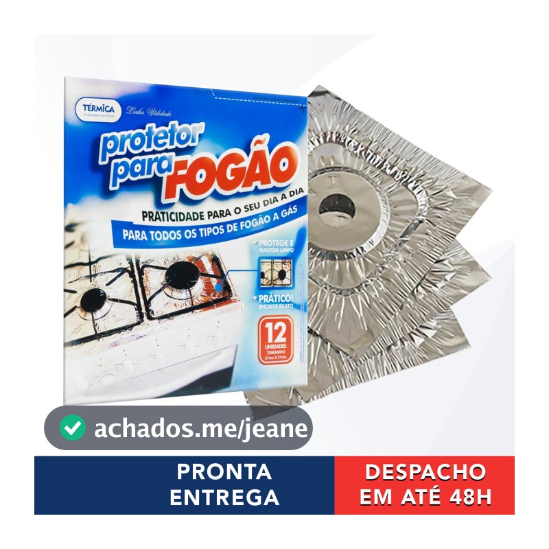 12 Forros Protetor De Alumínio Para Fogão A Gás 4 e 6 Bocas - Térmica