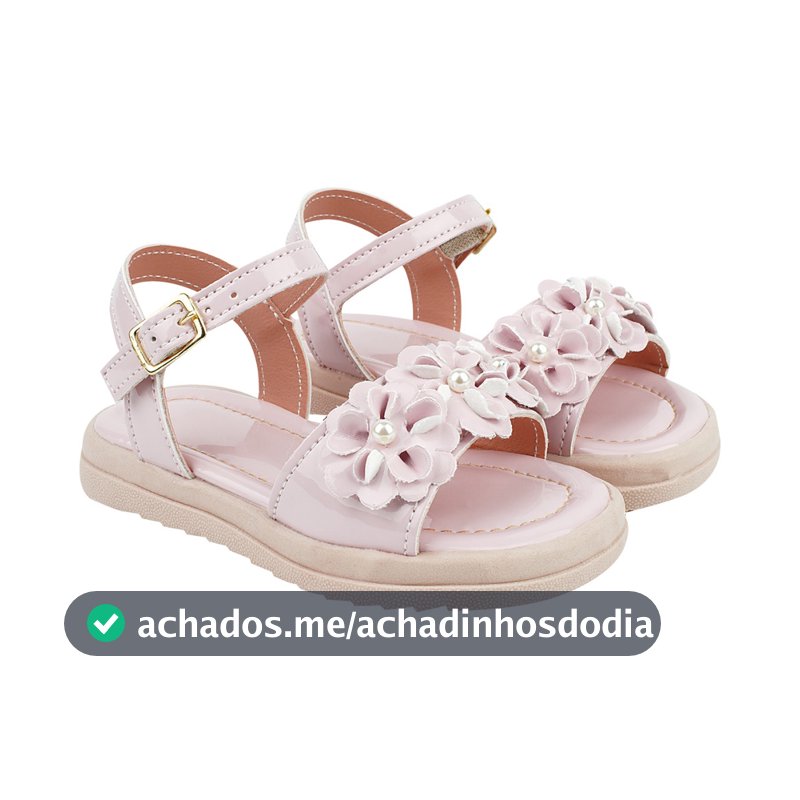 Sandália Infantil Menina Plana Moda Verão Moderna Confortável Delicada com Flores