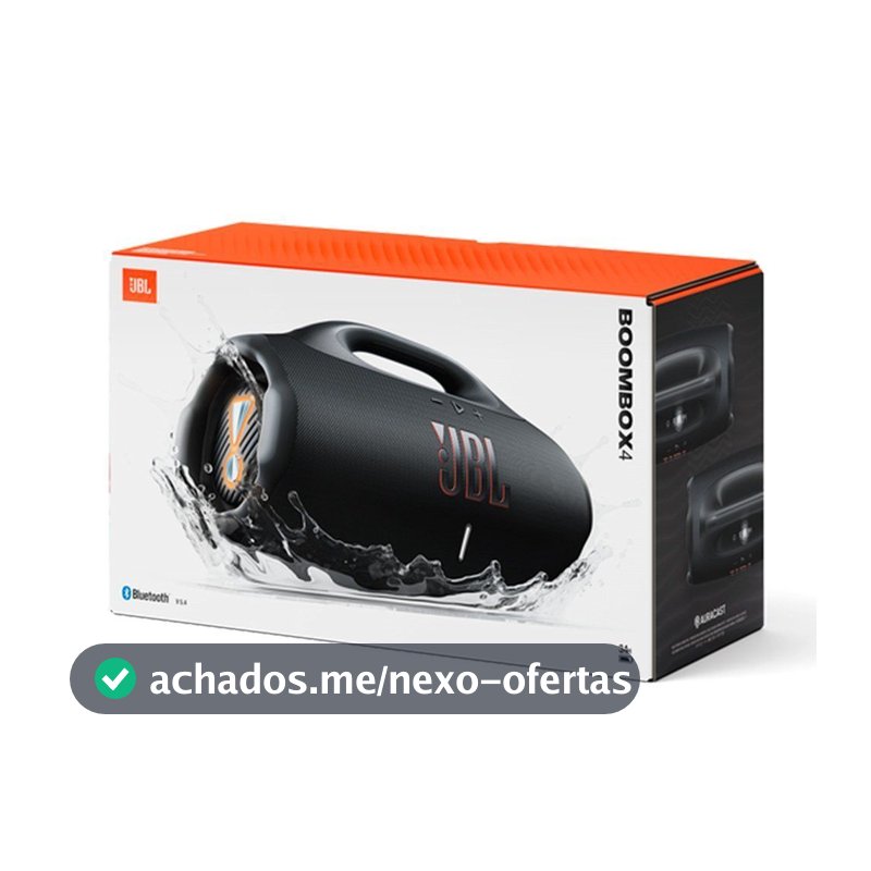 Caixa de Som Bluetooth JBL Boombox 4, com Auracast, IP68 Bivolt Preta