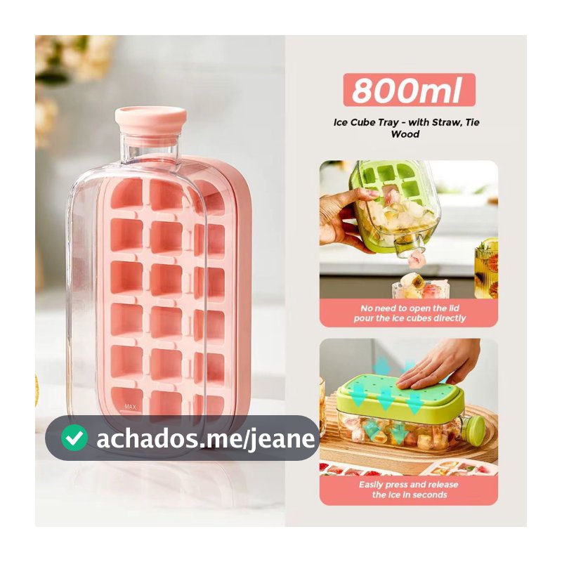 Garrafa 500ml / 800ml em Acrílico com Cubos de Gelo Sequeeze Exercício Físico Portátil