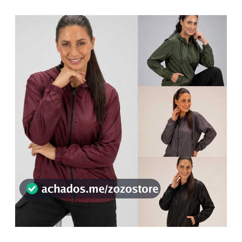 Jaqueta Blusa Corta Vento Feminina Esportiva Corrida Leve Inverno Frio Motoqueira Lisa Impermeavel