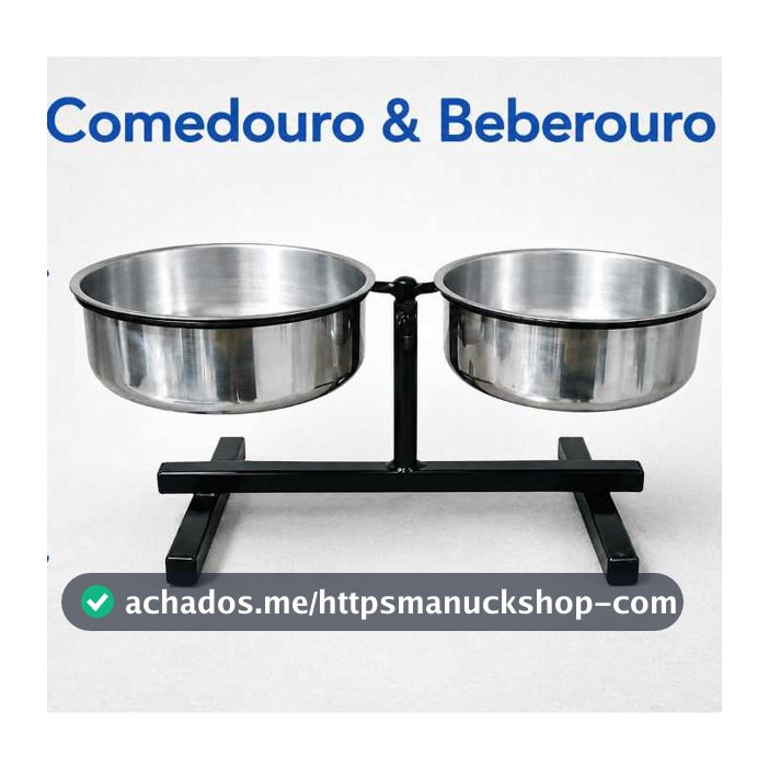 Bebedouro ou Comedouro Pet  Duplo com Regulagem de Altura Para Cachorros e Gatos