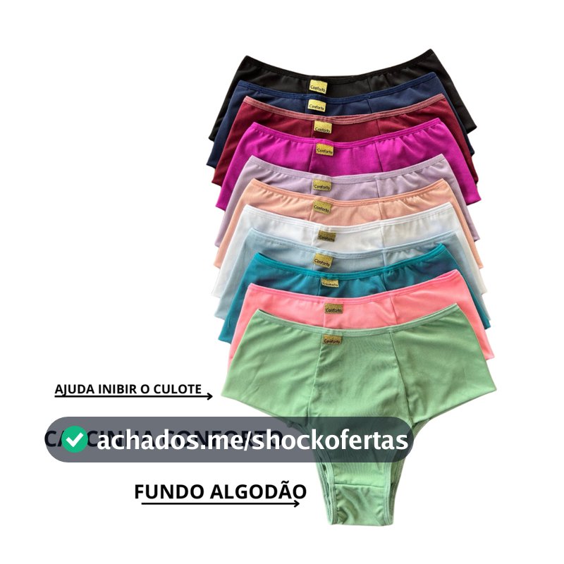 KIT Calcinha Calçola Cintura Alta Microfibra Lisa Redutora Luxo Lateral Larga Conforto Lingerie
