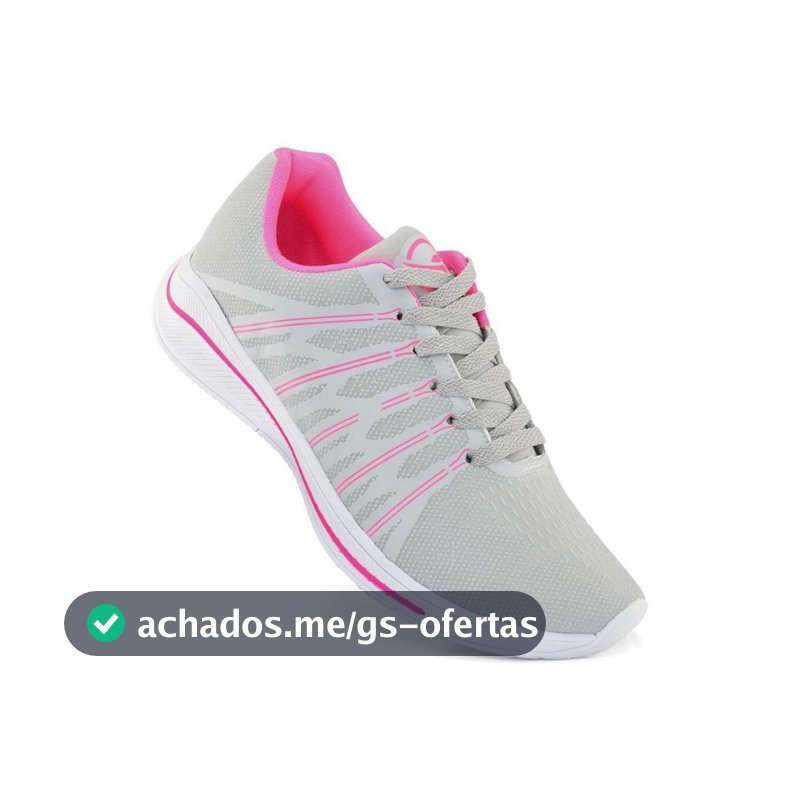 TENIS FEMININO CORRIDA CAMINHADA TREINO LEVE STRIK FREEDOM CINZA PINK