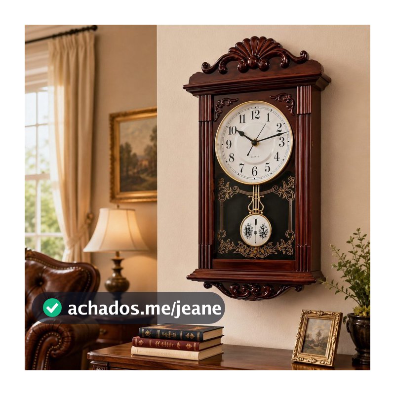 Relógio De Parede Vintage Retrô Com Pêndulo Decorativo – Clássico Luxo Para Sala Escritório Home