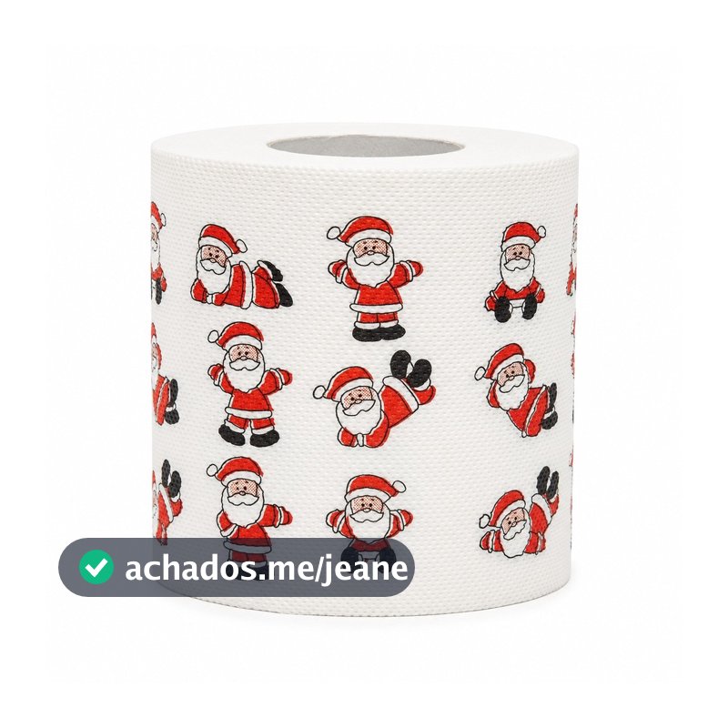 Papel Higiênico Decorativo De Natal Com Estampas Divertidas Papai Noel/Árvore 20m