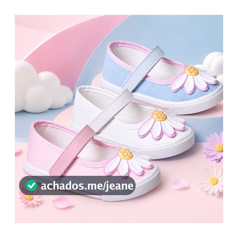 Sapatilha Infantil Menina Margarida Delicada Confortável Leve Antiderrapante Dia a Dia Promoção
