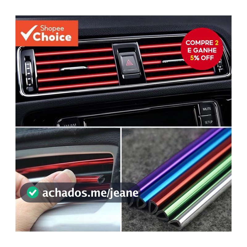 Saída De Ar Do Carro Tira Decorativa Porta Borda Canto Protetor AC Ventilação Modificação Console Central Interior Cor G