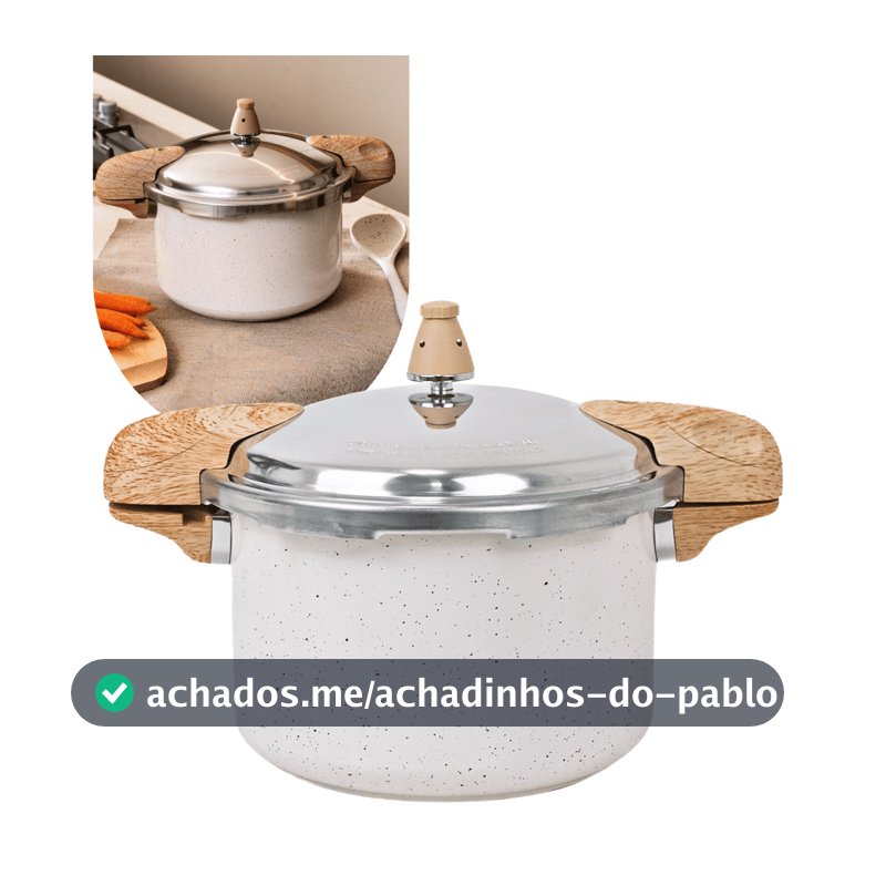 Panela de Pressão Brinox 5,4L Pressure Ceramic Life Indução Cor Vanilla