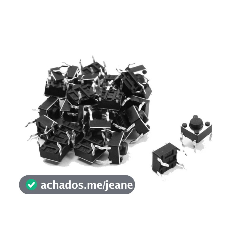 100 Pçs Micro Chave Push Button 4 Pinos Dip Protoboard 6x6x5