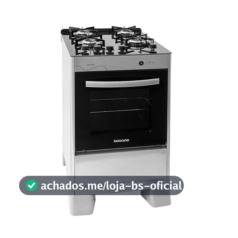 Fogão Suggar Neo Glass 4 Bocas Prata FGVNG410 Bivolt
