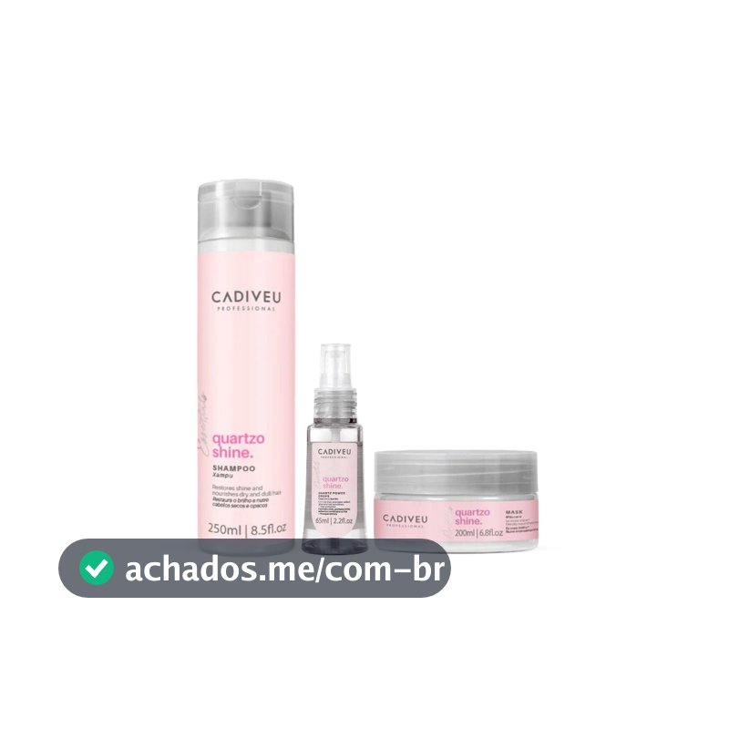 Cadiveu Kit Quartzo Shine Shampoo + Máscara e Óleo