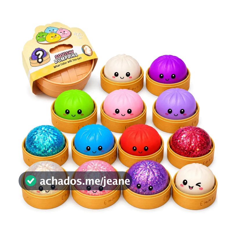 Dumpling Squishy Caixa Misteriosa Mole Estresse Grande Fofa Brinquedo Sensorial Fidget Bao Chinês