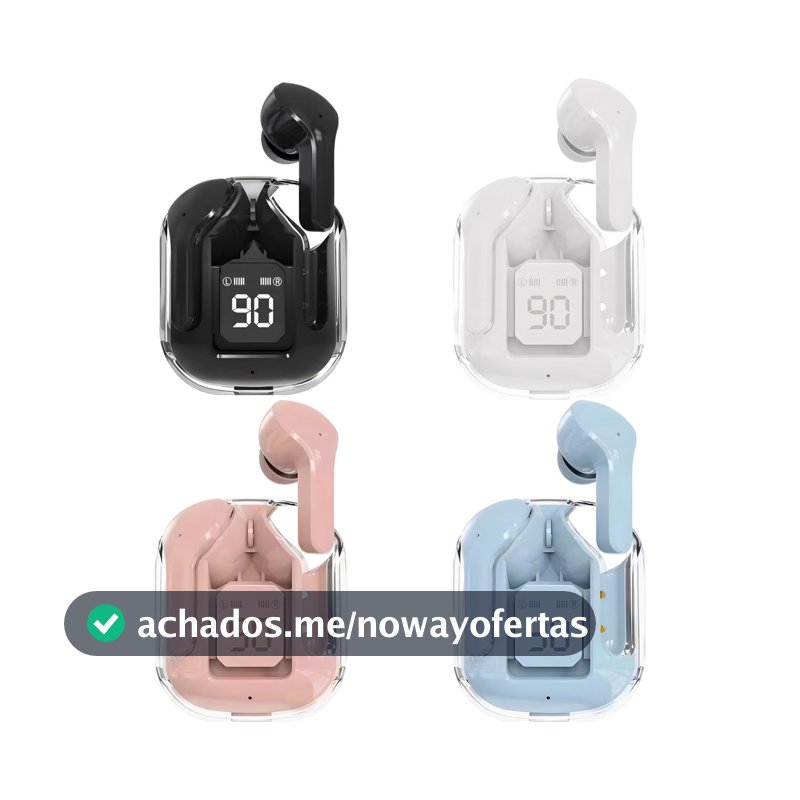 Fone De Ouvido Ruído Cancelando Earbuds Bluetooth Sem Fio HiFi Stereo Com Carregamento De Visor Digital