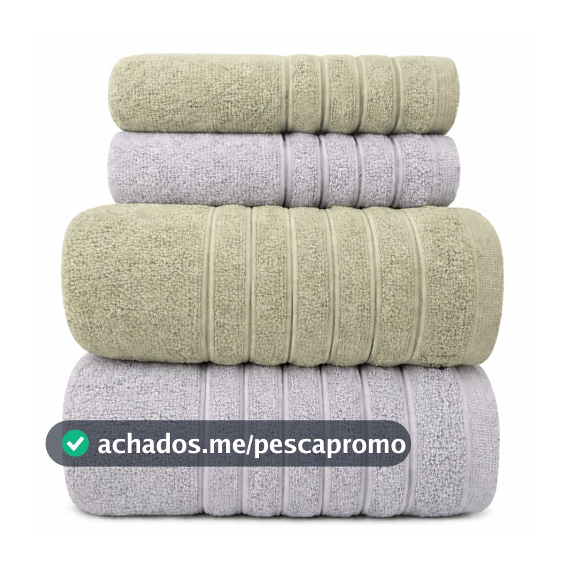 Kit 4 Toalhas (02 Banho e 02 Rosto) - Jogo de Toalhas 100% Algodão Grande 75cm x 130cm 460g