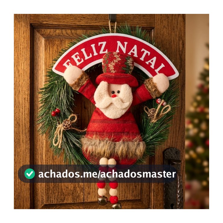 Guirlanda Feliz Natal para Decoração com Papai Noel