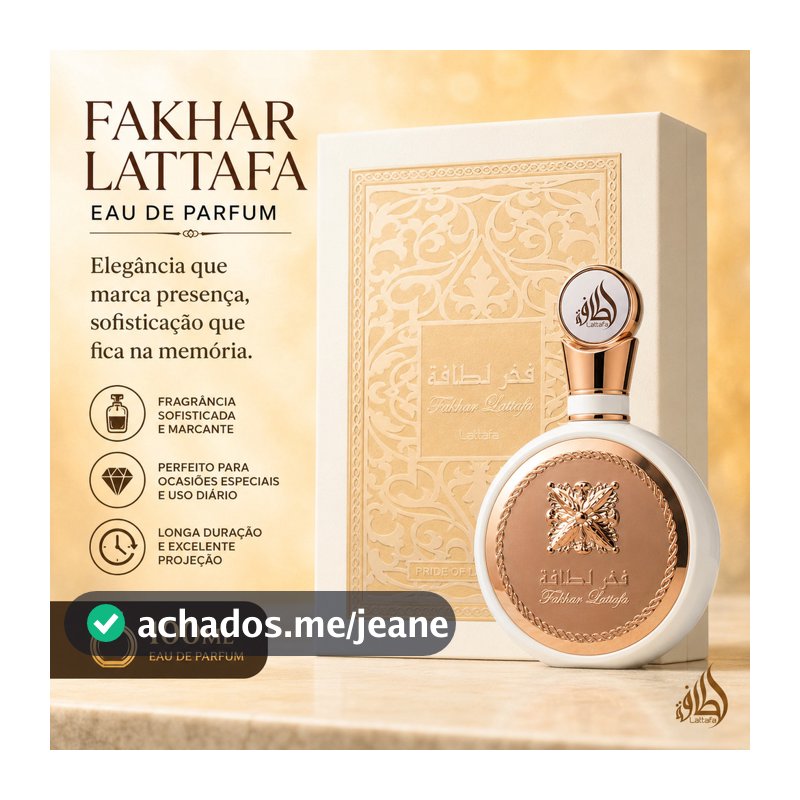 Fakhar Rose Perfume Feminino Árabe Eau de Parfum 100ml Floral EDP Frutado