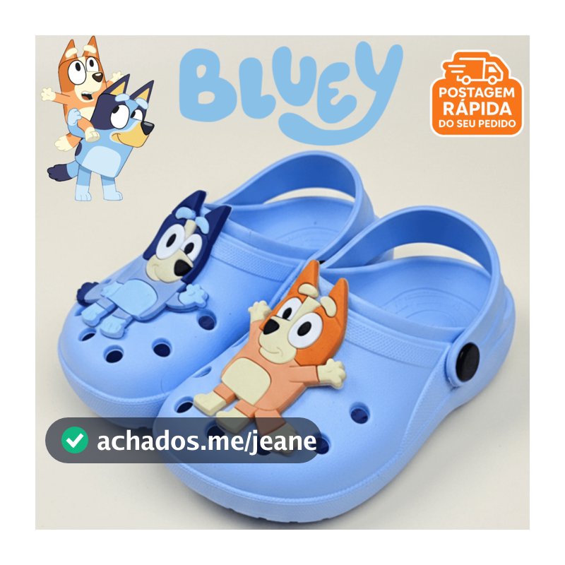 Sandália Infantil Menino Bluey e Bingo Babuche Papete Leve Confortável Macia Promoção Do 19 ao 32