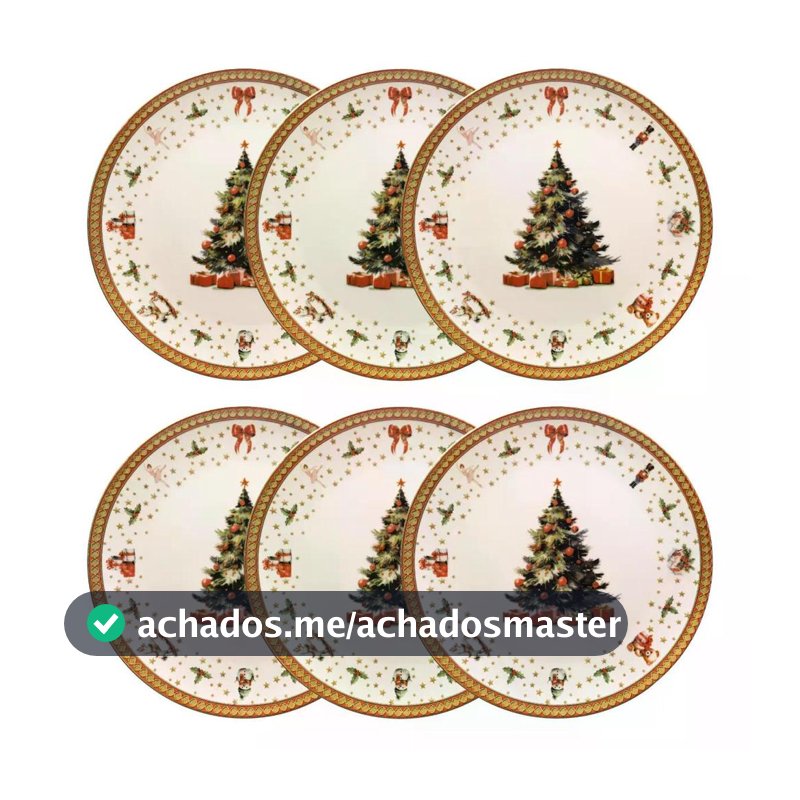 Jogo de 6 Pratos Rasos 26 cm Oxford Pequenos Encantos