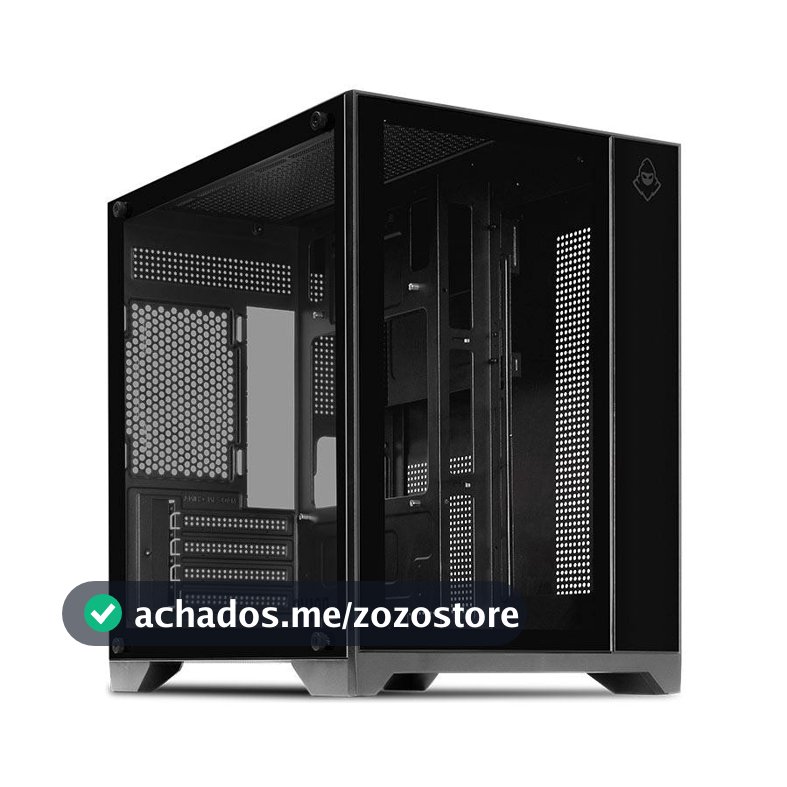 Gabinete Gamer Aquário Mancer CV100, Mid-Tower, Lateral De Vidro, Preto, MCR-CV100-BK