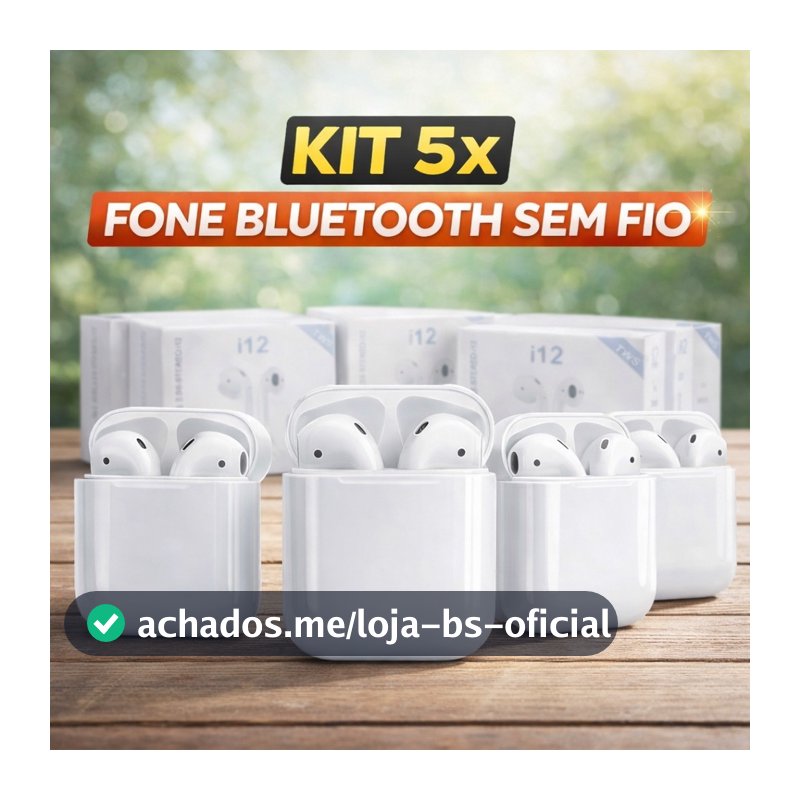 Conjunto de 5 fones de ouvido sem fio Bluetooth TWS, som estéreo, fáceis de usar