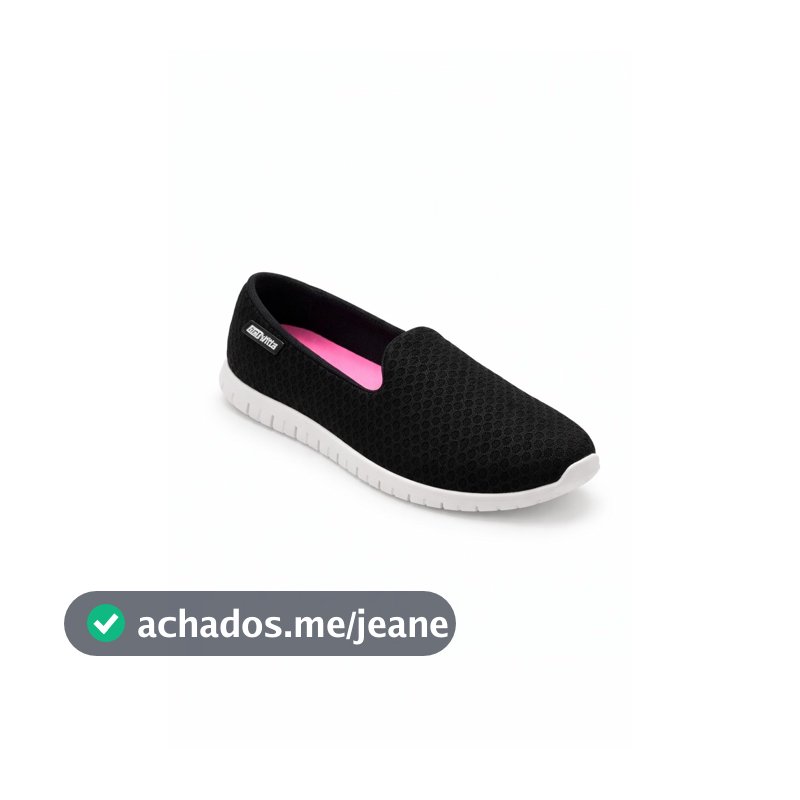 Actvitta Tênis Lycra Preto Feminino Ortopédica Leve