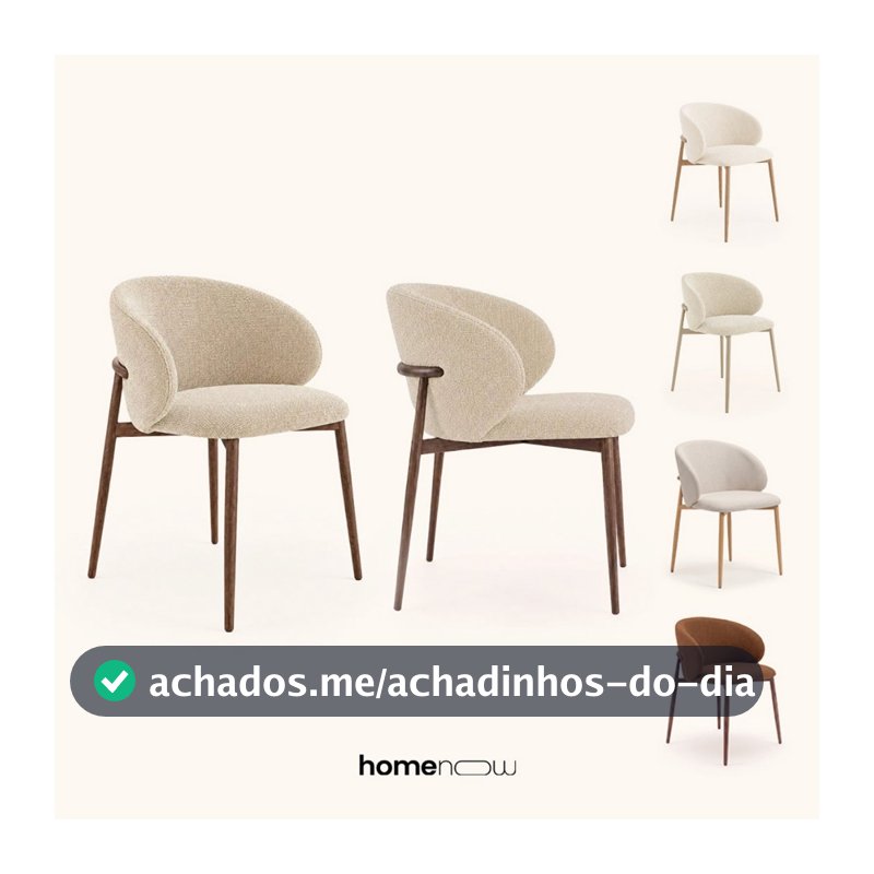 Kit 2 Cadeiras De Jantar Stella HomeNow Moderna Design Confortável Estofado em Tecido