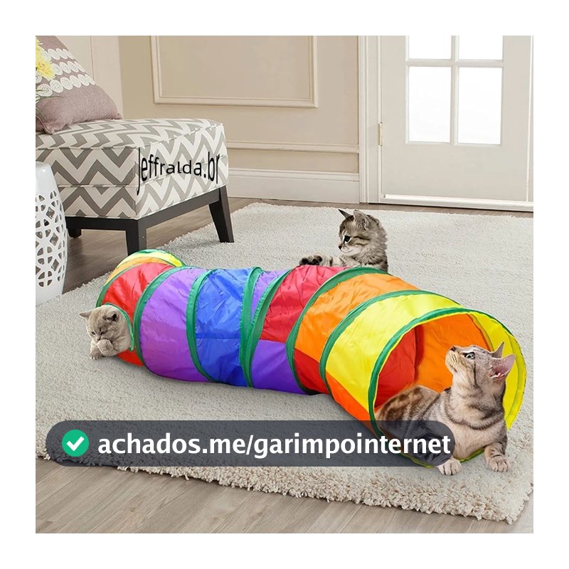 Brinquedo Para Pets Túnel Labirinto Para Gatos Colorido