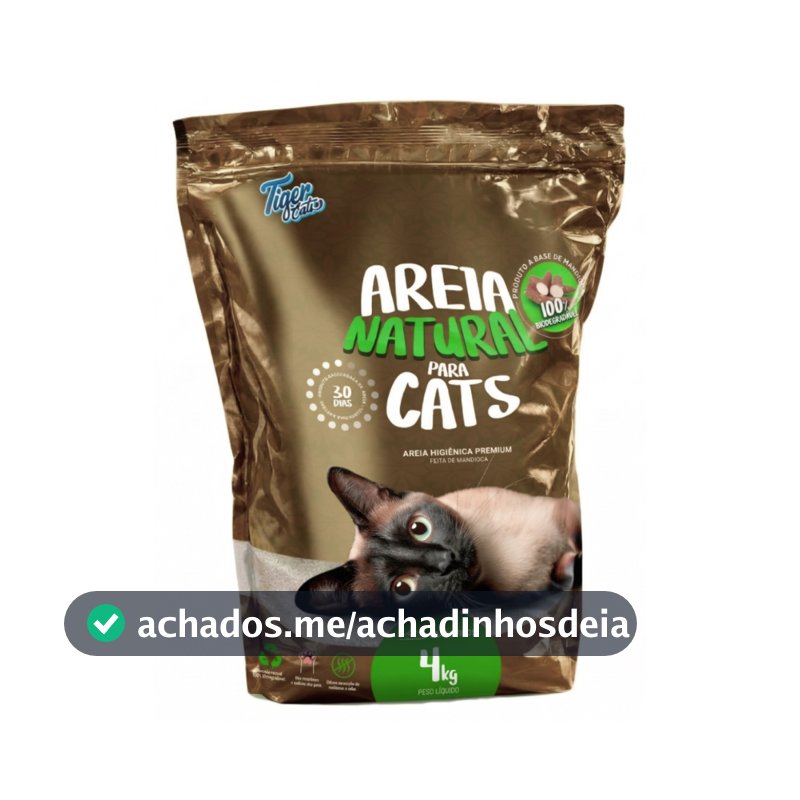 Areia Higiênica Biodegradável Mandioca Para Gatos Tiger Cats