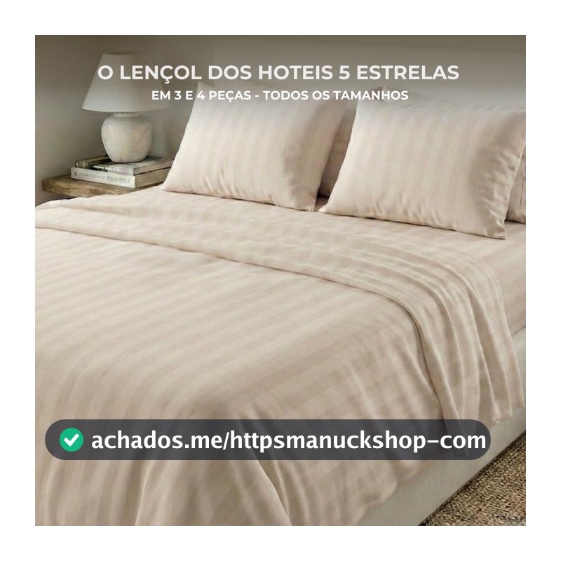 Jogo de Lençol Padronado Micro Percal Penteado 3 peças 500 Fios Cama Solteiro Casal Queen King