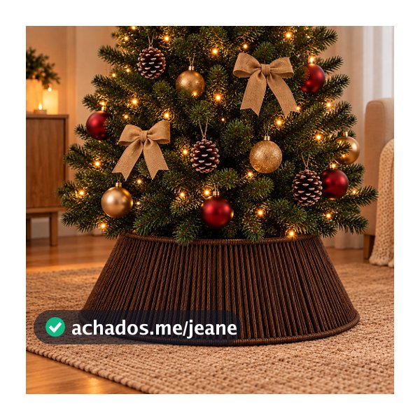 Saia para Árvore de Natal M | Decorativa Artesanal em Sisal Rústico