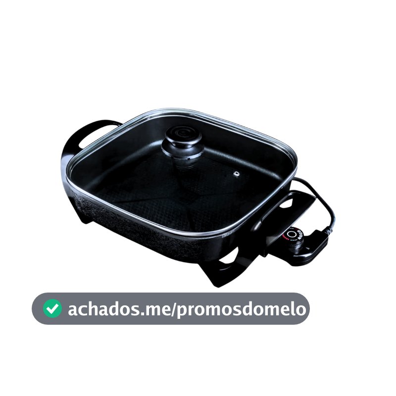 Panela Multifuncional Elétrica Quadrada 30cm Grill Antiaderente Portátil 127V