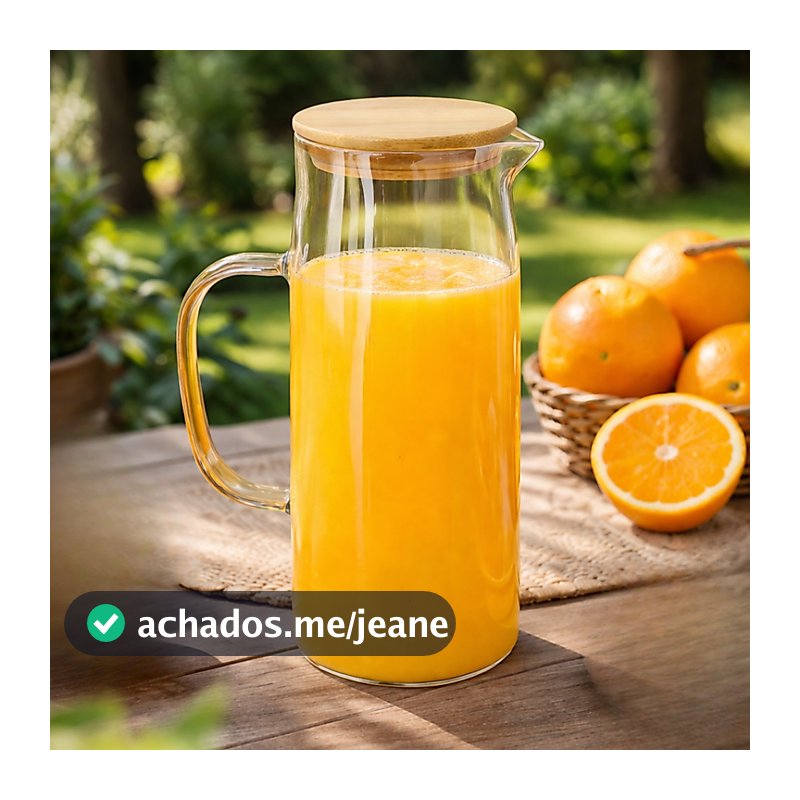 Jarra De Vidro Âmbar e Transparente Luxo Agua Suco Drinks Chá 1L