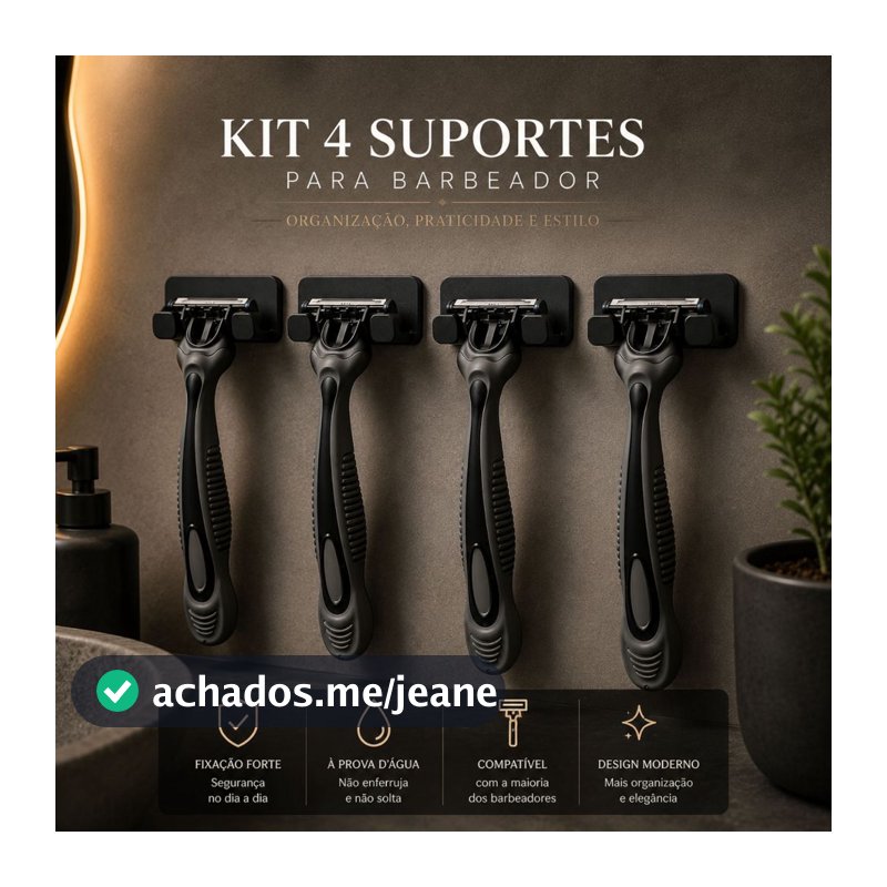 kit 4 Suporte de Parelho De Barbear Lamina Gillette Gilete Prestobarba Parede Banheiro Organizador