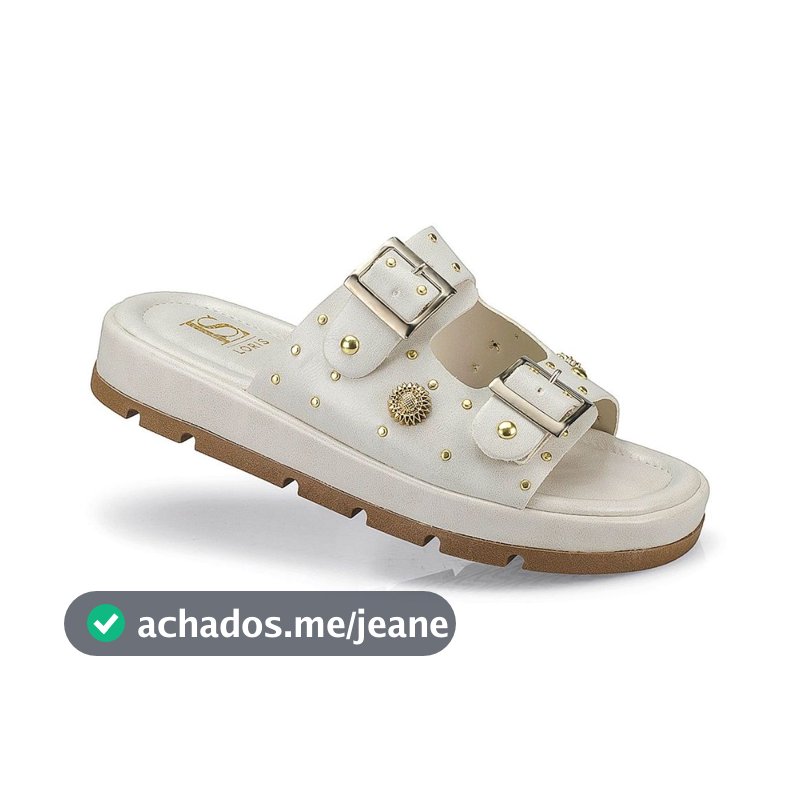 Sandália Rasteira Papete Flatform Spike Ilhós Fivela 052-040