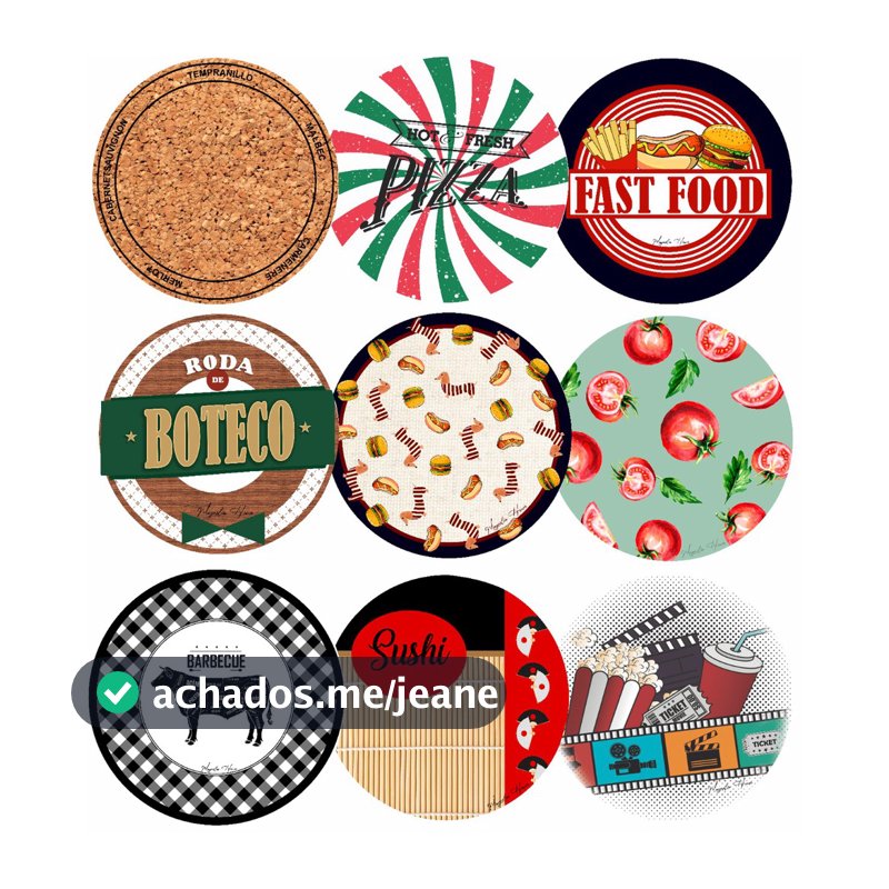 Capa Sousplat Tecido Estampado Localizado 35 Cm Mesa Posta Lanche Jantar Decoração Oferta